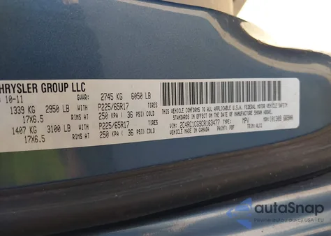 2012 Chrysler Town & Country Touring-L z USA, uszkodzony, nr VIN 2C4RC1CG9CR163477